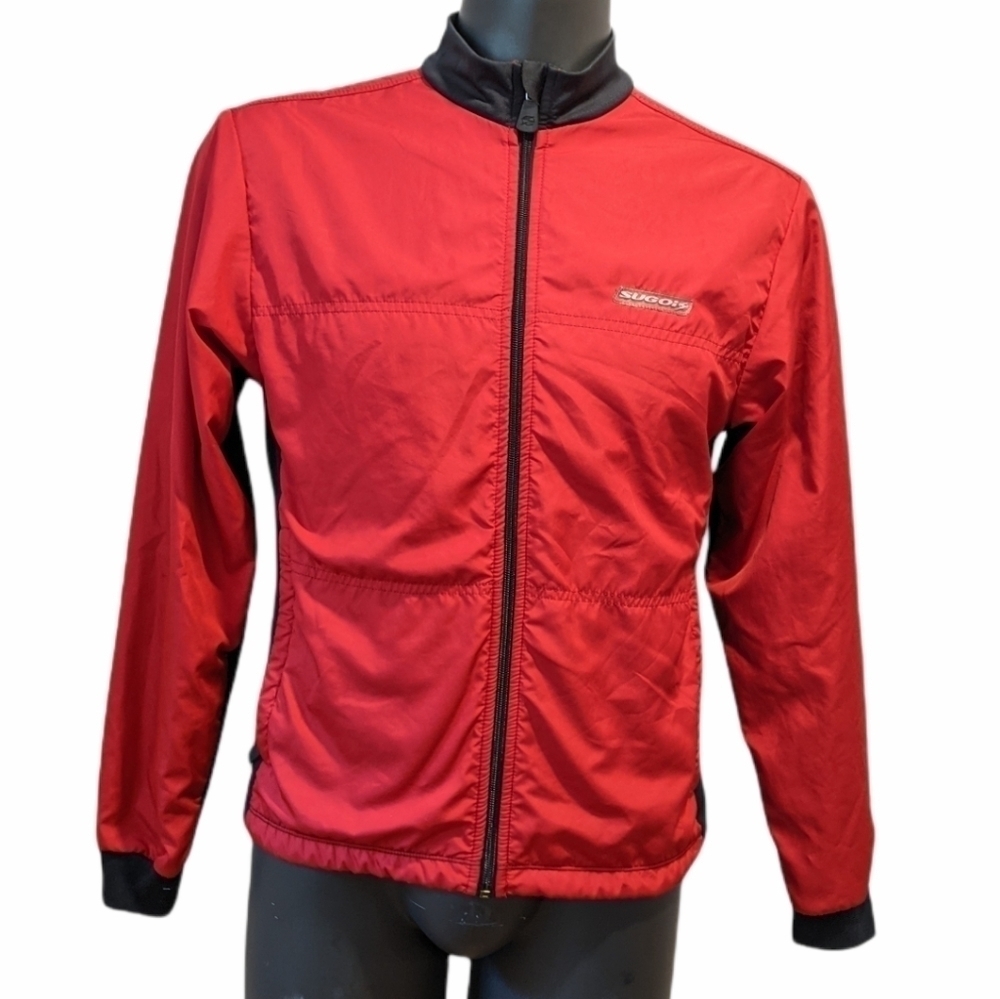 𝅺Sugoi Red And Black Cycling Jacket Small 3M Scotchlite